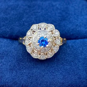 Vintage Sapphire & Diamond Dinner Ring