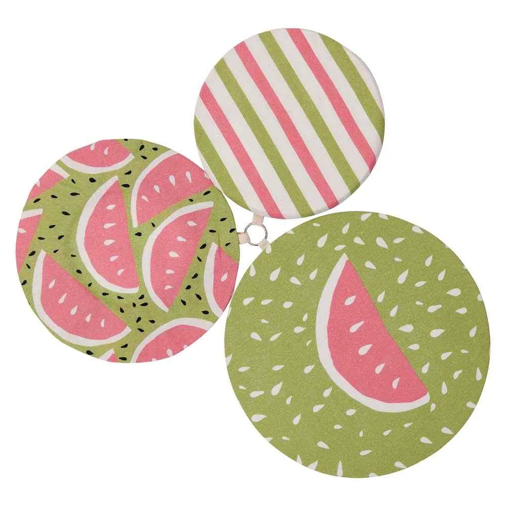 Watermelon Party blu Kitchen Food Storage Covers (Set of 3 )